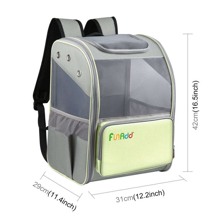 FUNADD Fold Breathable Pet Backpack Outdoor Shoulders Cat Bag(Yellow)