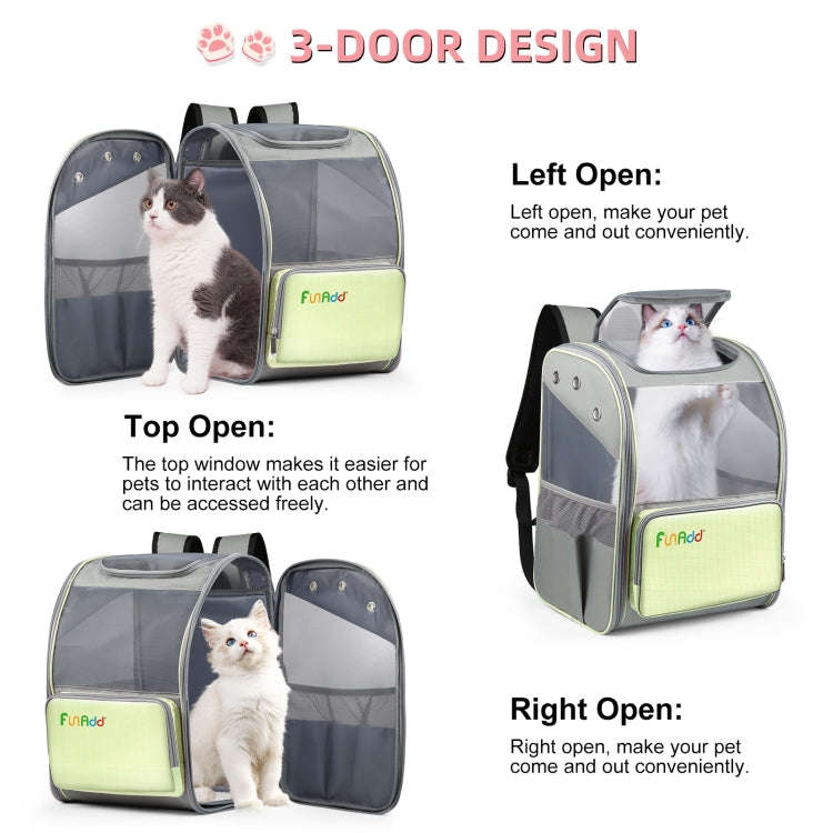 FUNADD Fold Breathable Pet Backpack Outdoor Shoulders Cat Bag(Yellow)