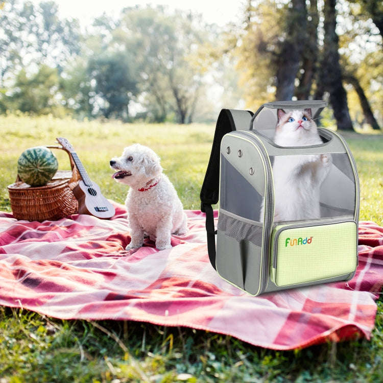 FUNADD Fold Breathable Pet Backpack Outdoor Shoulders Cat Bag(Yellow)