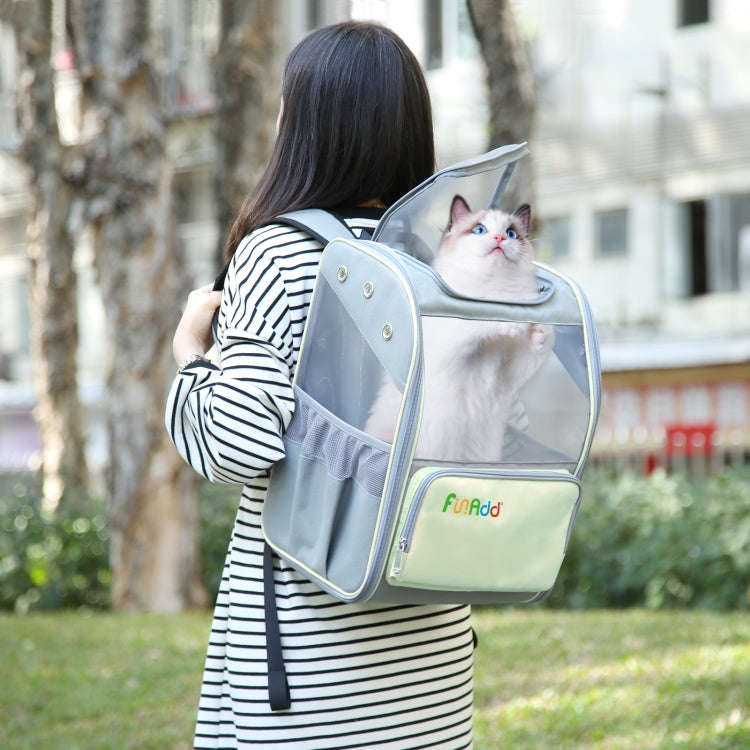 FUNADD Fold Breathable Pet Backpack Outdoor Shoulders Cat Bag(Yellow)