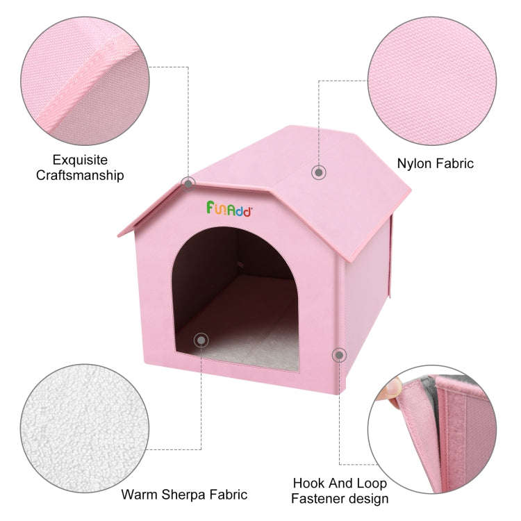 FUNADD Extra Large Folding Weatherproof Pet Houses with Removable Mat (Pink)