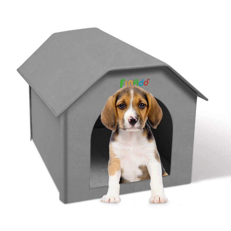 FUNADD Extra Large Folding Weatherproof Pet Houses with Removable Mat (Grey)