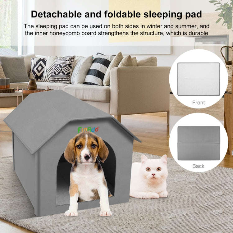 FUNADD Extra Large Folding Weatherproof Pet Houses with Removable Mat (Grey)