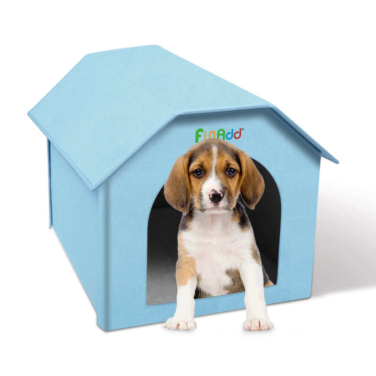 FUNADD Extra Large Folding Weatherproof Pet Houses with Removable Mat (Blue)