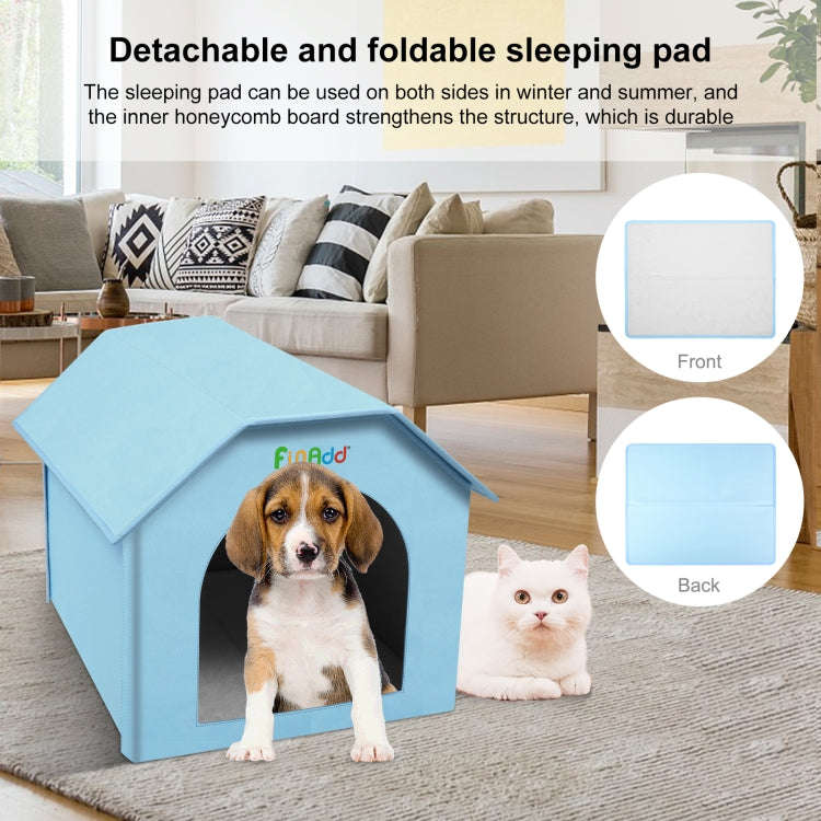 FUNADD Extra Large Folding Weatherproof Pet Houses with Removable Mat (Blue)