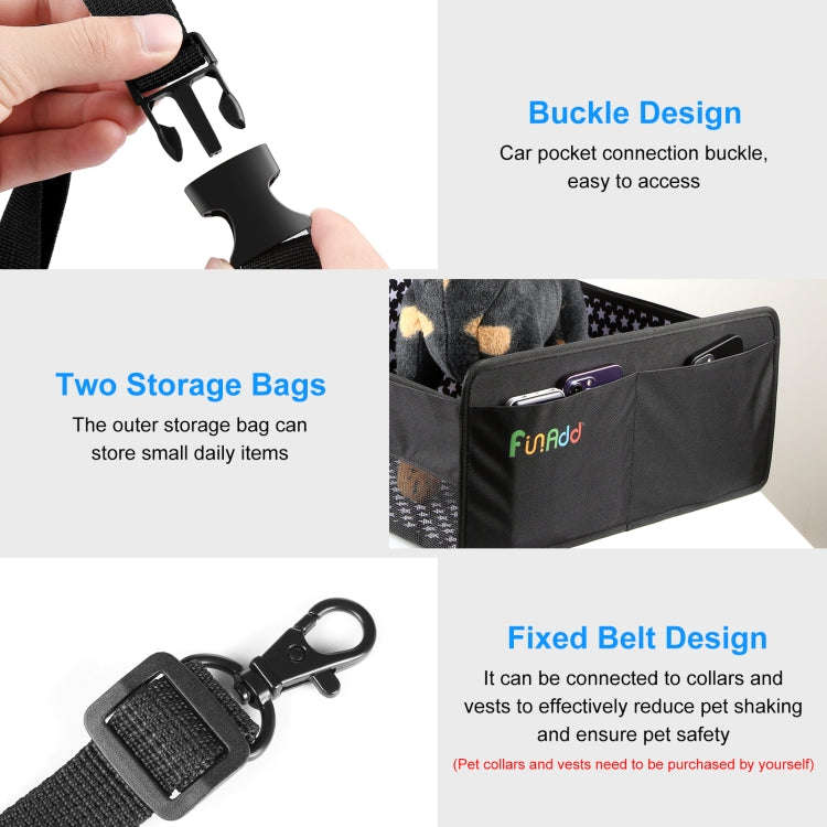 FunAdd Breathable and Foldable Pet Dog Car Basket Anti-dirty Waterproof Pad (Black)
