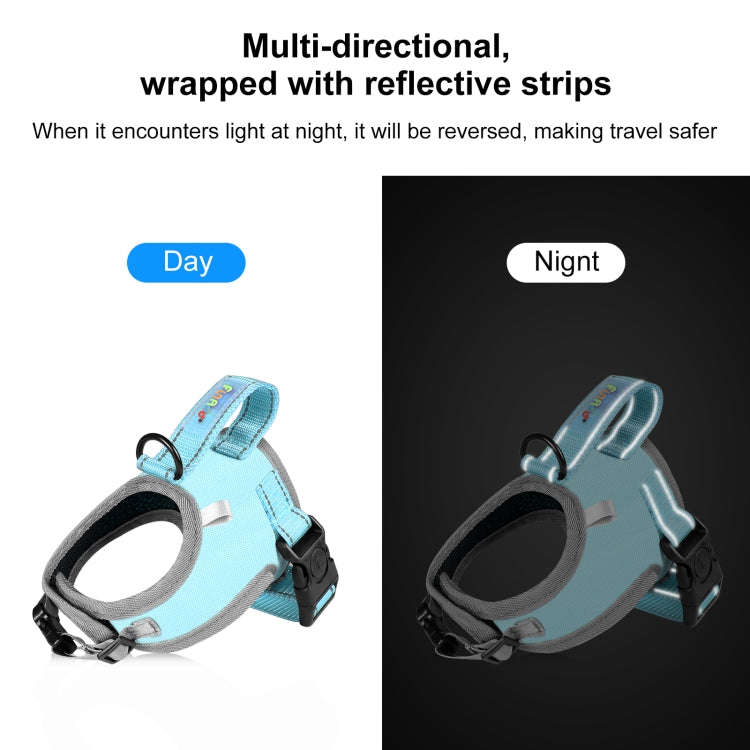 FunAdd Traction Rope Reflective Breathable Nylon Pet Vest Dog Harness, Size: S (Blue)