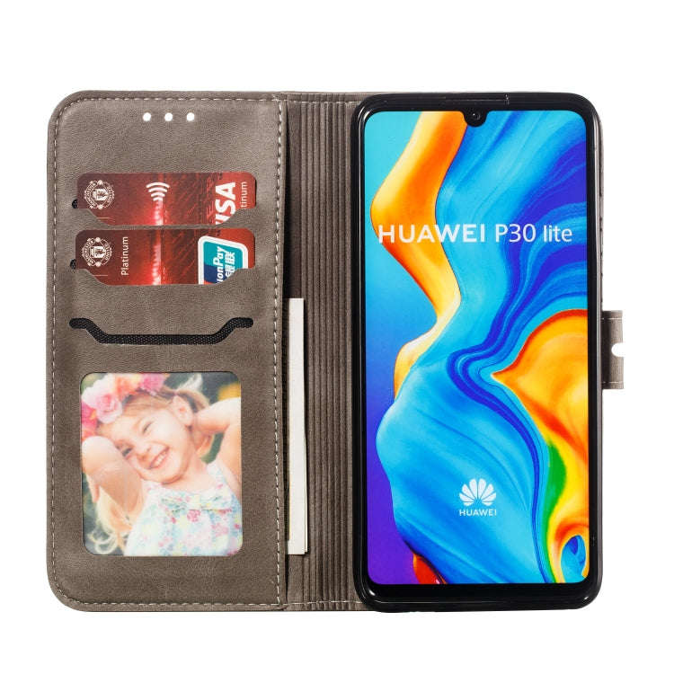 Leather Protective Case For Huawei P30 Lite(Gray)