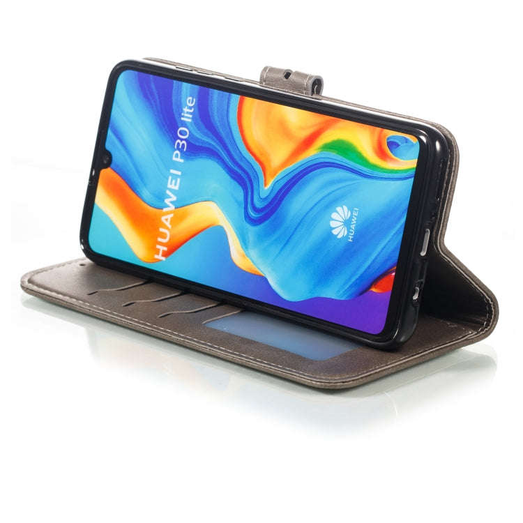 Leather Protective Case For Huawei P30 Lite(Gray)