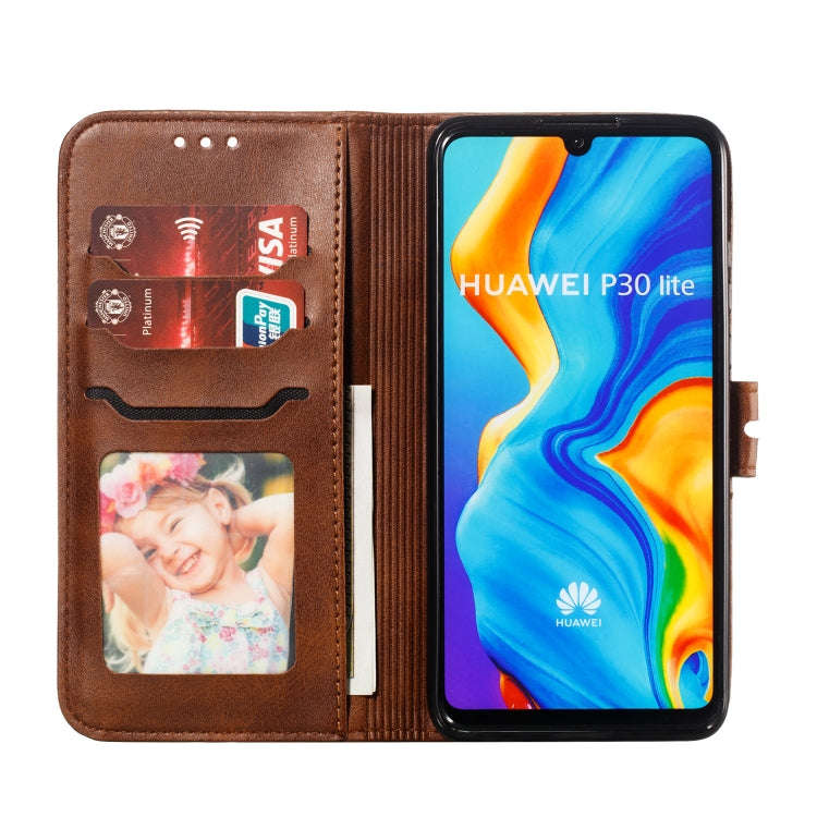 Leather Protective Case For Huawei P30 Lite(Brown)
