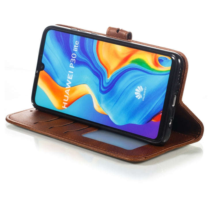 Leather Protective Case For Huawei P30 Lite(Brown)