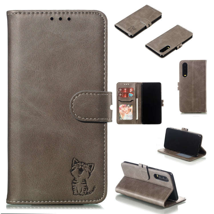 Leather Protective Case For Huawei P30(Gray)