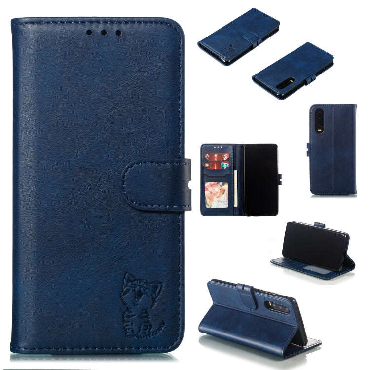 Leather Protective Case For Huawei P30(Blue)