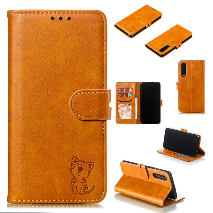 Leather Protective Case For Huawei P30(Yellow)