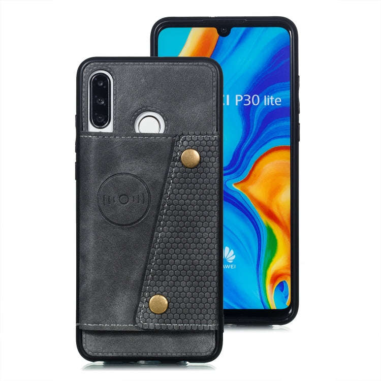 Leather Protective Case For Huawei P30 Lite(Gray)