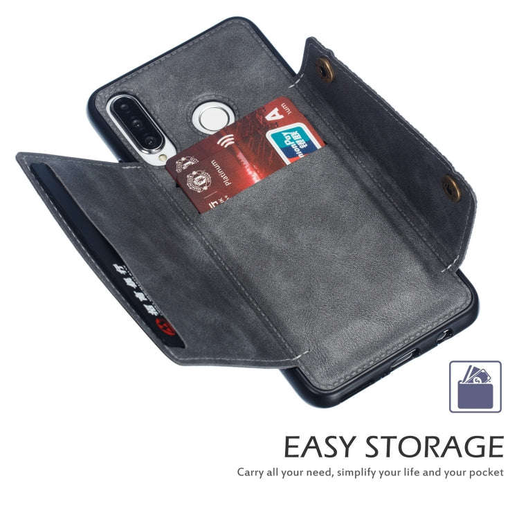 Leather Protective Case For Huawei P30 Lite(Gray)
