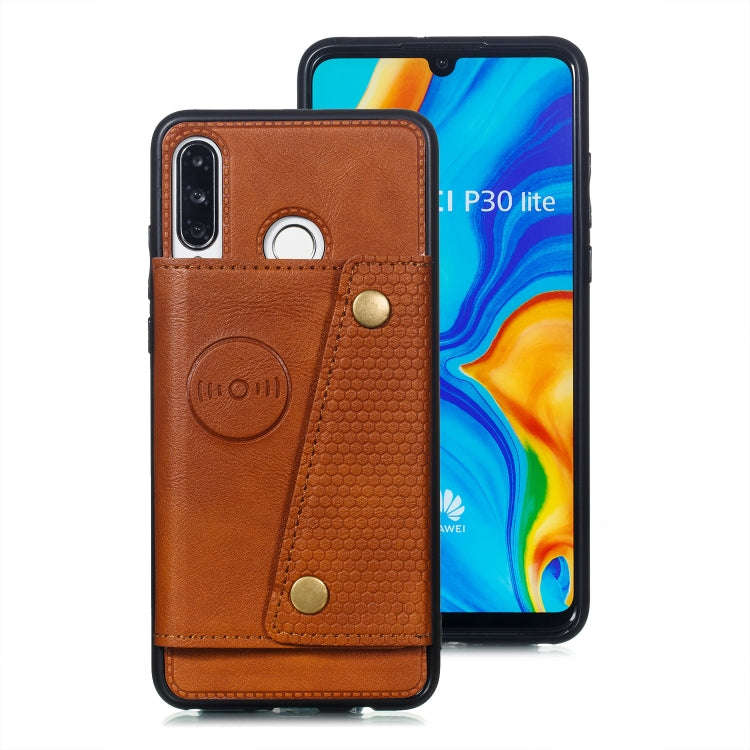 Leather Protective Case For Huawei P30 Lite(Brown)