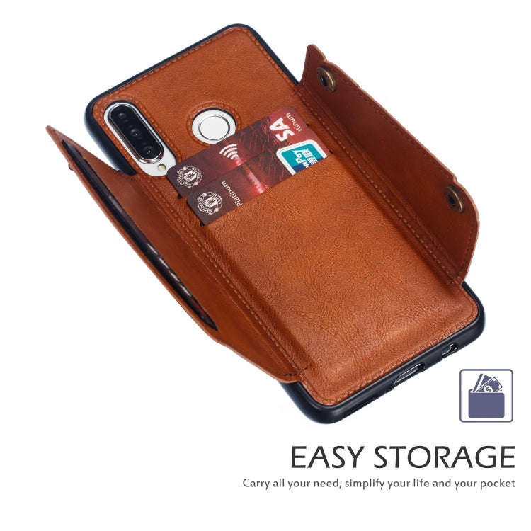 Leather Protective Case For Huawei P30 Lite(Brown)