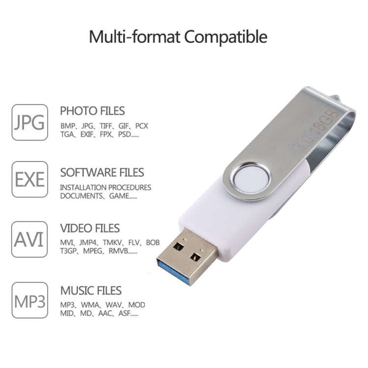16GB Twister USB 3.0 Flash Disk USB Flash Drive (White)