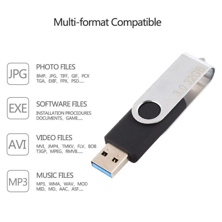 32GB Twister USB 3.0 Flash Disk USB Flash Drive (Black)