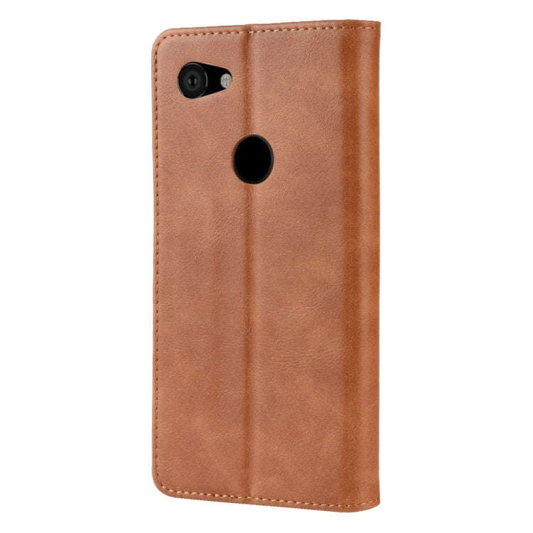 Magnetic Snap Retro Crazy Horse Texture Horizontal Flip Leather Case for Google Pixel 3 Lite, wit...