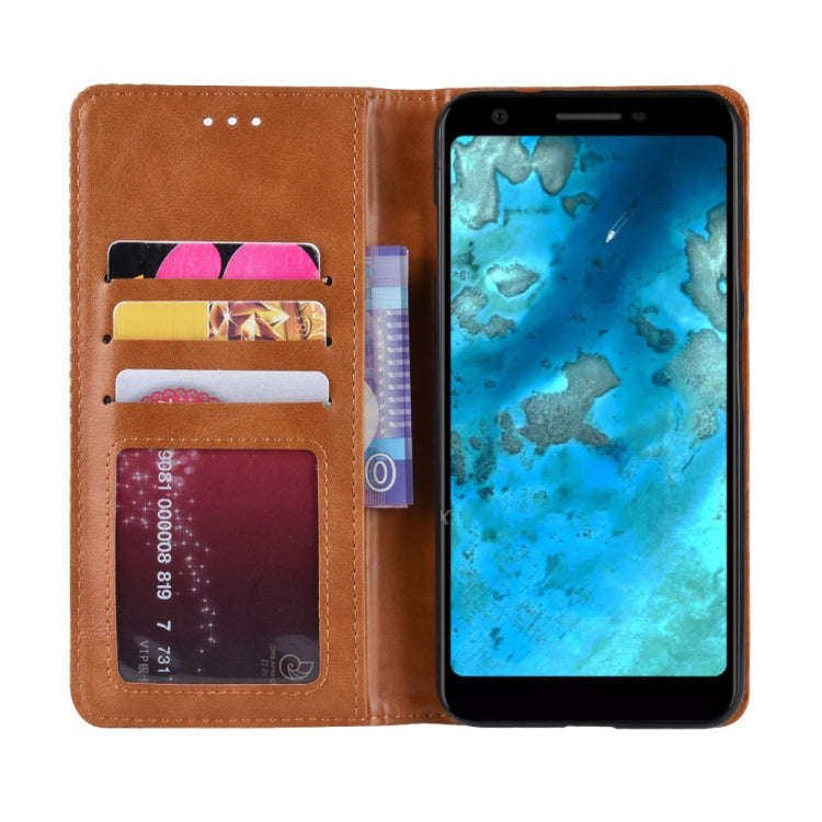 Magnetic Snap Retro Crazy Horse Texture Horizontal Flip Leather Case for Google Pixel 3 Lite, wit...