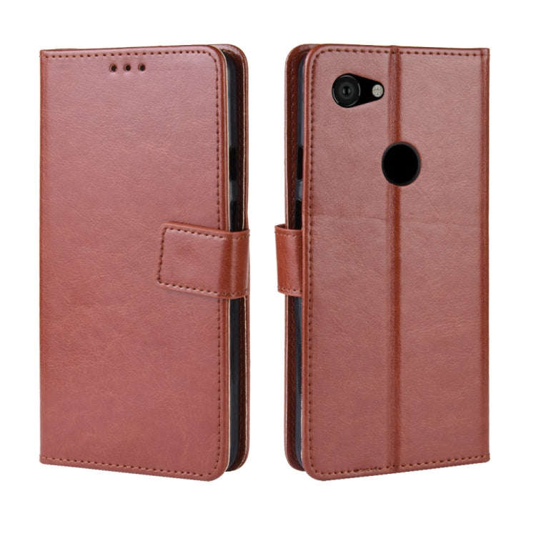Retro Crazy Horse Texture Horizontal Flip Leather Case for Google Pixel 3XL lite, with Holder & C...