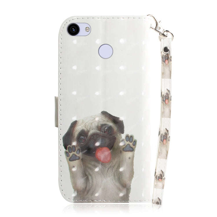 3D Painting Pug Pattern Coloured Drawing Horizontal Flip Leather Case for Google Pixel 3a XL, wit...