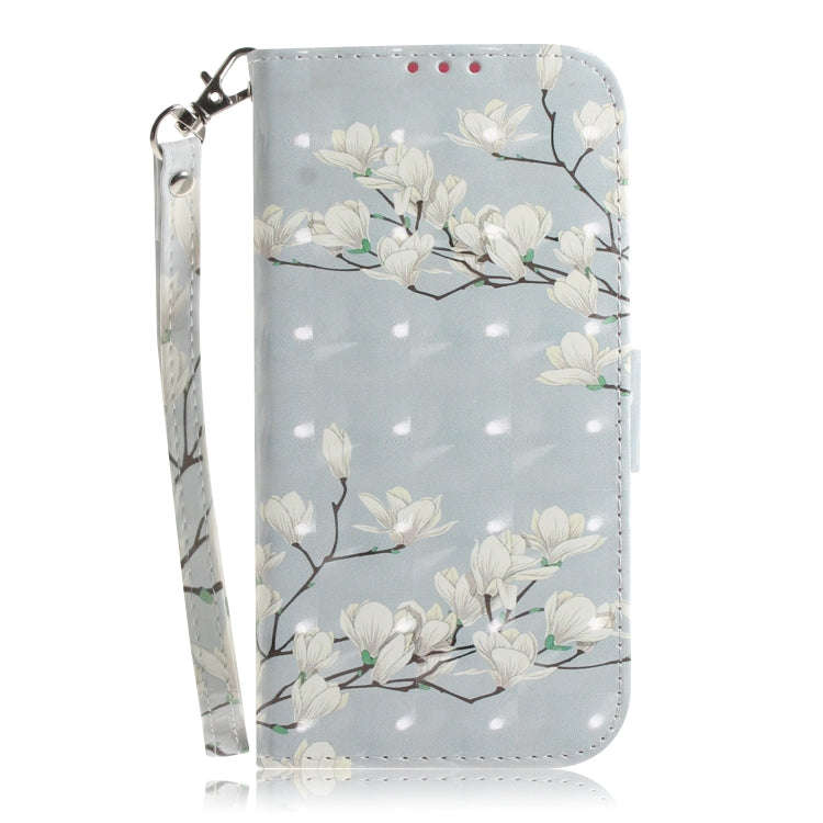 3D Painting Mognolia Pattern Coloured Drawing Horizontal Flip Leather Case for Google Pixel 3a XL...