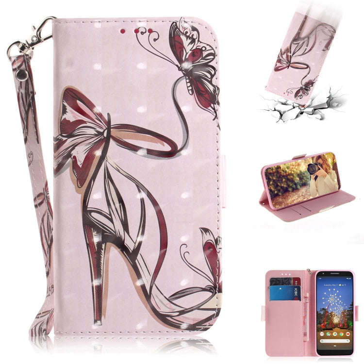3D Painting Butterfly High Heels Pattern Coloured Drawing Horizontal Flip Leather Case for Google...