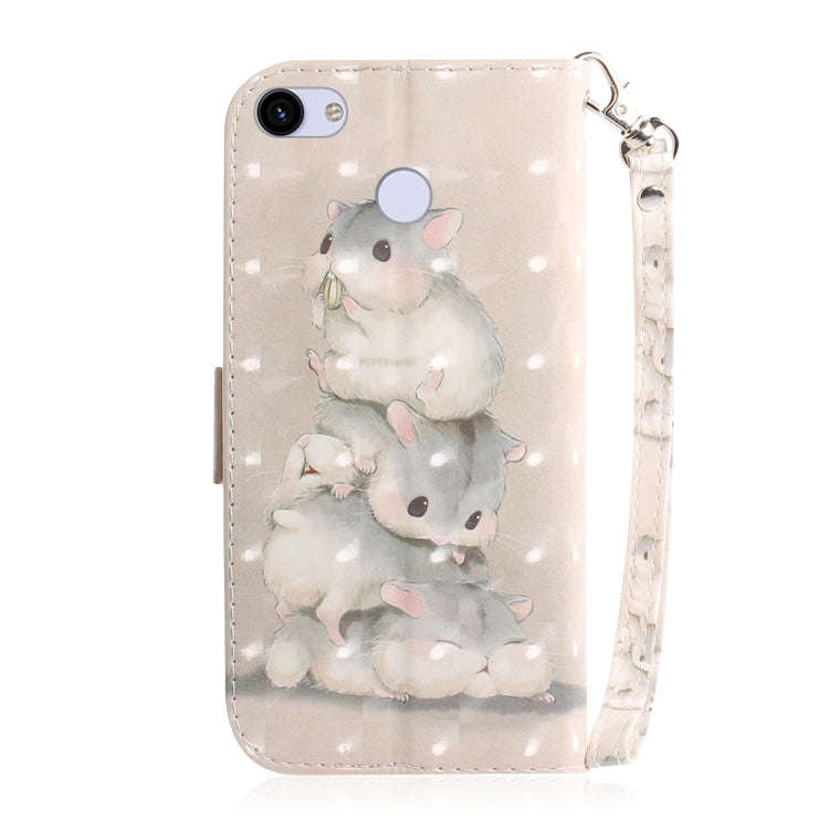 3D Painting Three Squirrels Pattern Coloured Drawing Horizontal Flip Leather Case for Google Pixe...