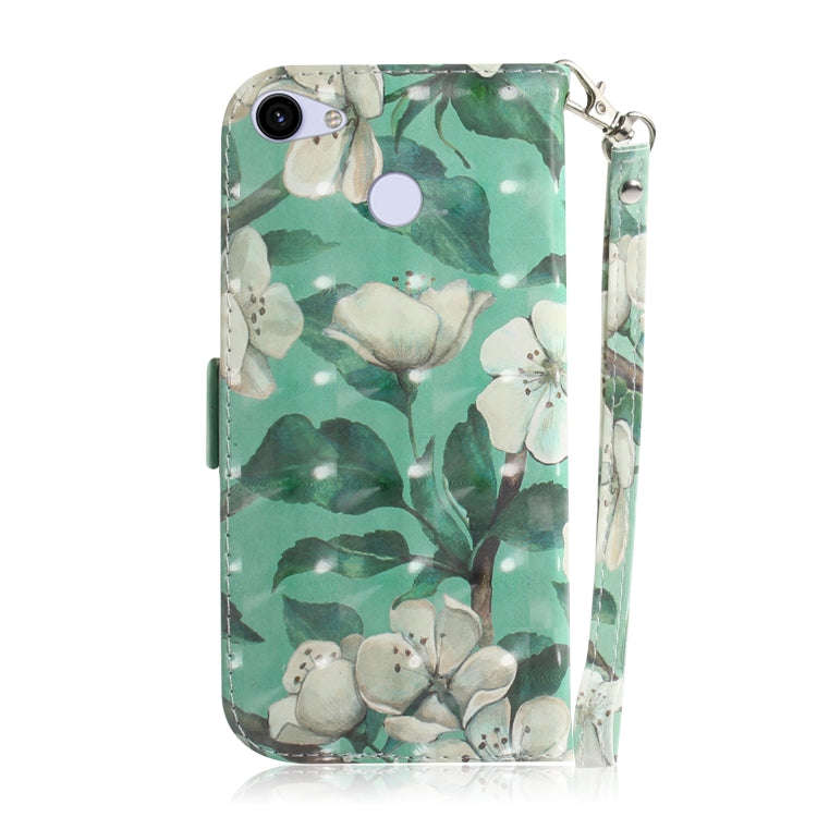 3D Painting Watercolor Flower Pattern Coloured Drawing Horizontal Flip Leather Case for Google Pi...