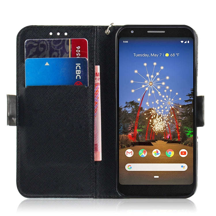 3D Painting Zoo Pattern Coloured Drawing Horizontal Flip Leather Case for Google Pixel 3a, with H...