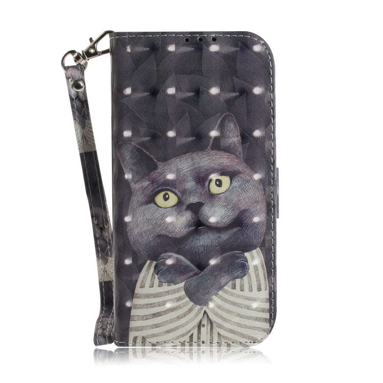 3D Painting Embrace Cat Pattern Coloured Drawing Horizontal Flip Leather Case for Google Pixel 3a...
