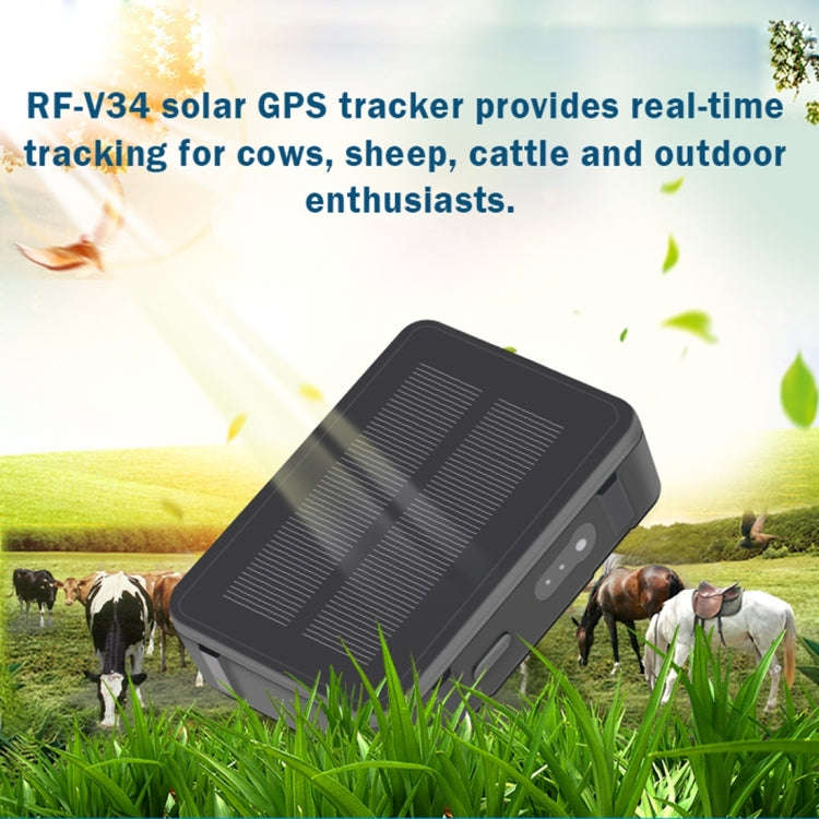 RF-V34 Sheep Cow Cattle Livestock IP67 Waterproof Solar GSM GPS WiFi Tracking without Fixed Botto...