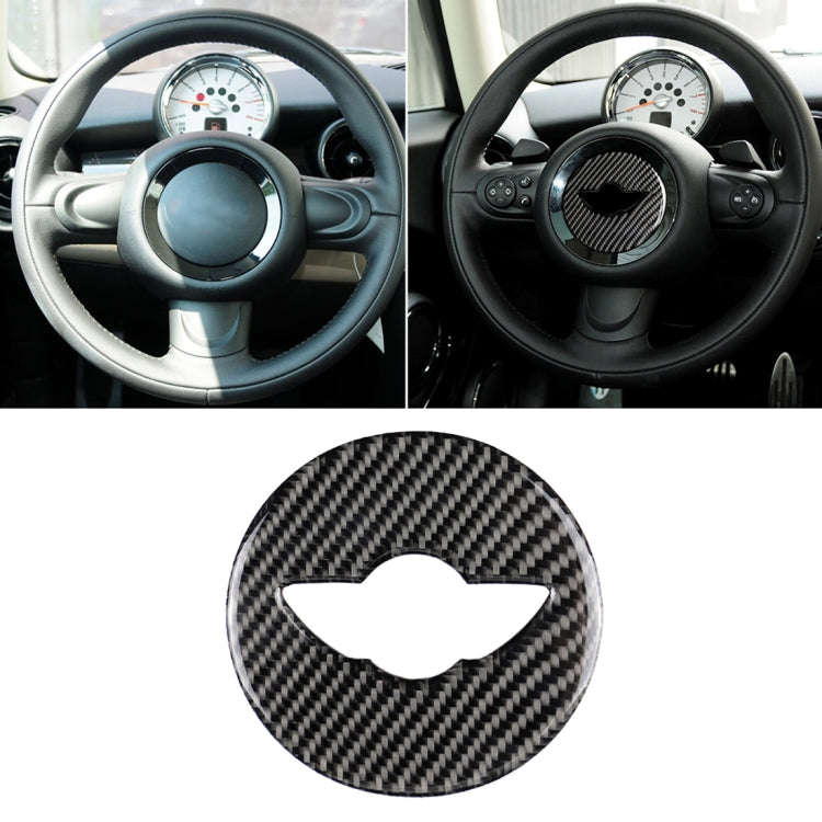Car Steering Wheel Logo R Chassis Carbon Fiber Decorative Sticker for BMW MINI R55 / R56 / Countr...