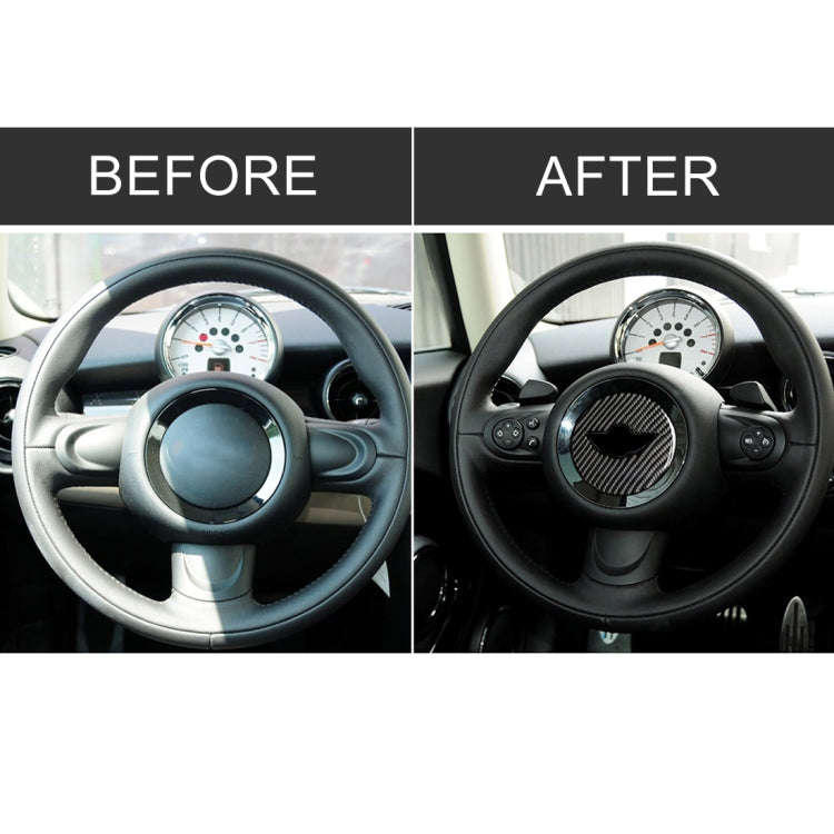 Car Steering Wheel Logo R Chassis Carbon Fiber Decorative Sticker for BMW MINI R55 / R56 / Countr...