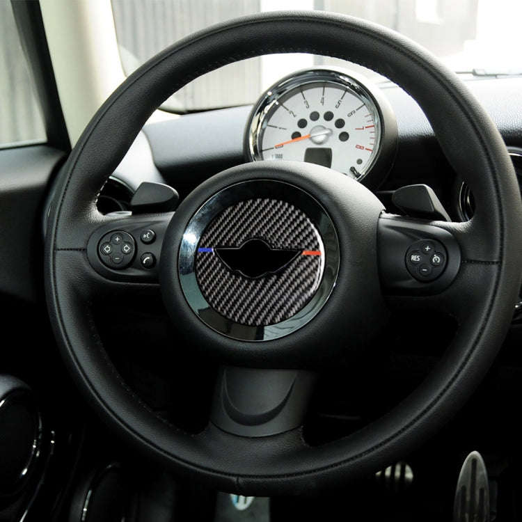 Red Blue Color Car Steering Wheel F Chassis Logo Carbon Fiber Decorative Sticker for BMW Mini Coo...