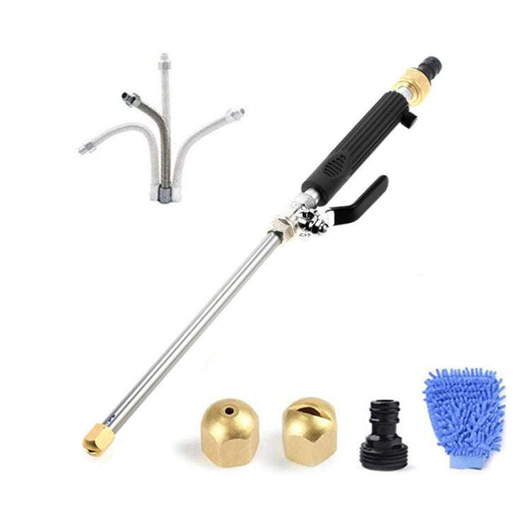 Garden Lawn Irrigation High Pressure Hose Spray Nozzle Car Wash Cleaning Tools Set (Black)
