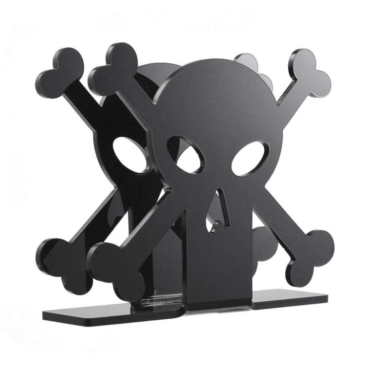 YX013-1 Acrylic Skull Table Paper Towel Organizer (Black)