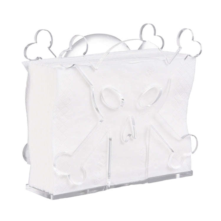 YX013-1 Acrylic Skull Table Paper Towel Organizer (Transparent)