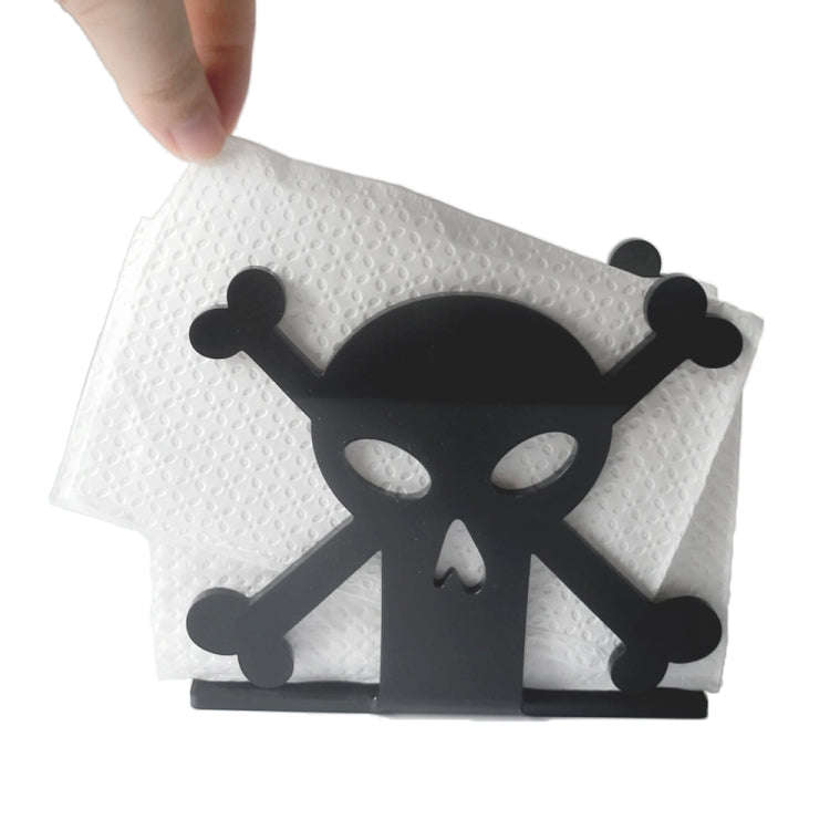 YX013-1 Acrylic Skull Table Paper Towel Organizer (Black)