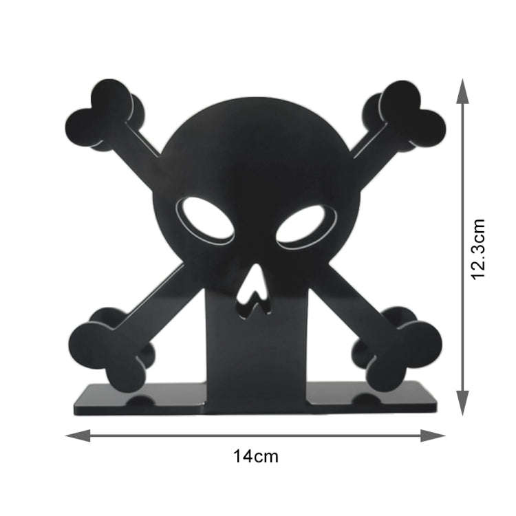 2pcs YX013-2 Acrylic Skull Table Paper Towel Organizer (Black)
