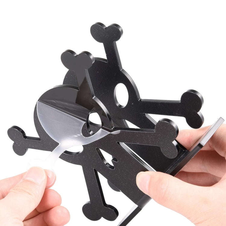 2pcs YX013-2 Acrylic Skull Table Paper Towel Organizer (Black)