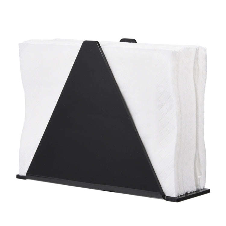 YX014-1 Acrylic Triangular Table Paper Towel Organizer (Black)
