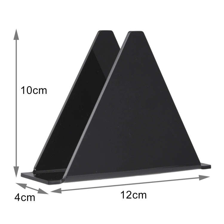 YX014-1 Acrylic Triangular Table Paper Towel Organizer (Black)
