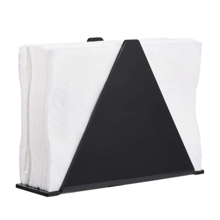 YX014-1 Acrylic Triangular Table Paper Towel Organizer (Black)