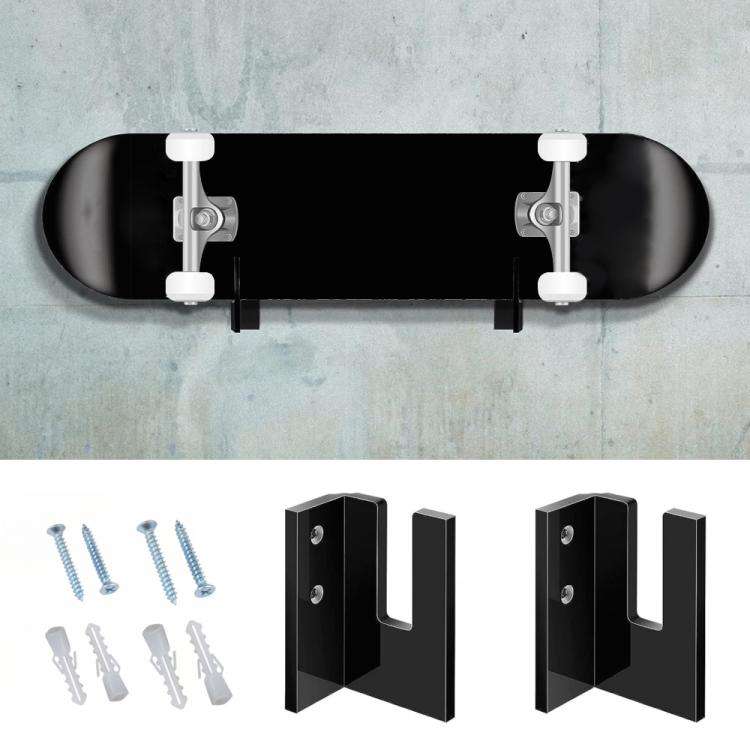 1 Pair YX028-1 Skateboard Wall-Mounted Display Holder (Black)