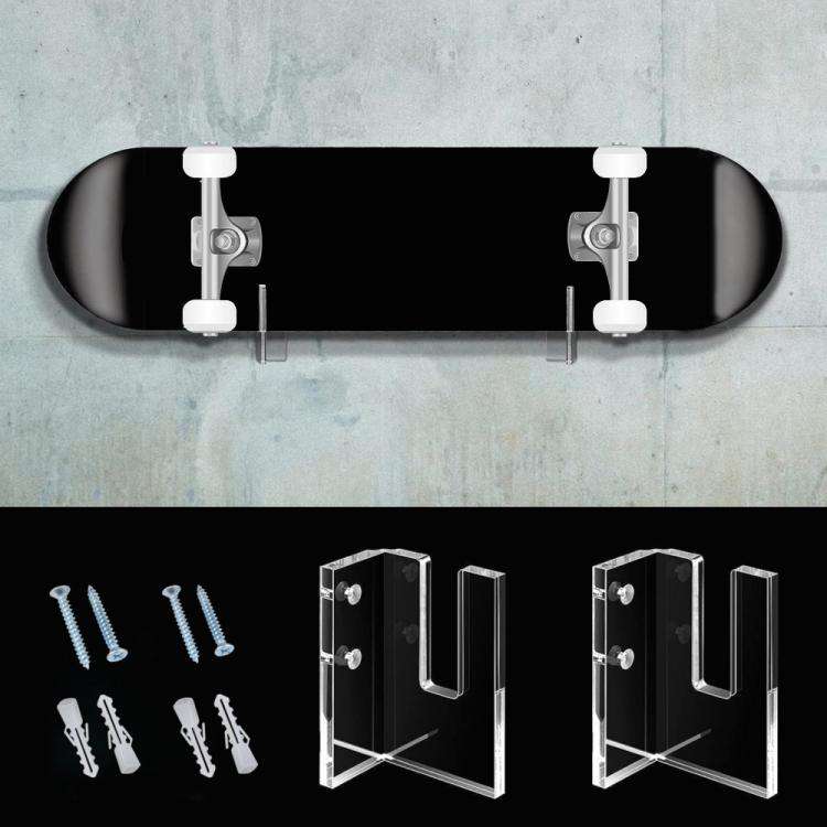1 Pair YX028-1 Skateboard Wall-Mounted Display Holder (Transparent)