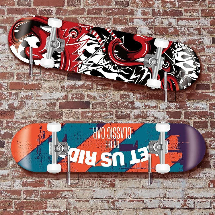 2 Pair YX028-2 Skateboard Wall-Mounted Display Holder (Transparent)